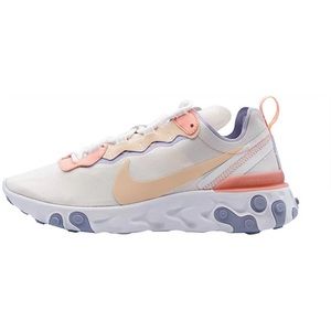Pale Pink Washed Coral Nike React Element 55 shoes